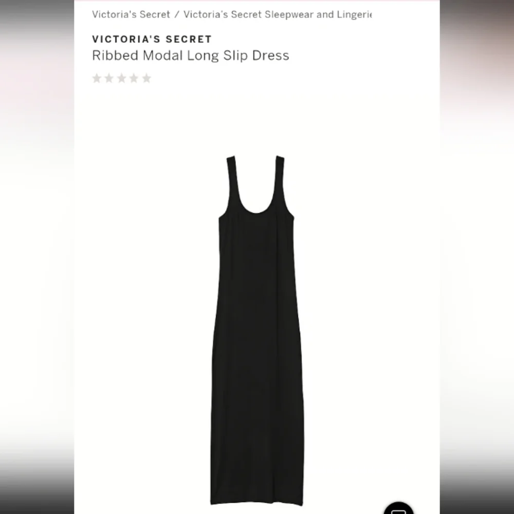 Victoria secret-Ribbed Modal Long Slip Dress (Black)-XL - Picture 1 of 4
